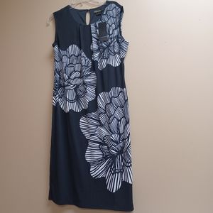 Black and white sleeveless floral dress size 12